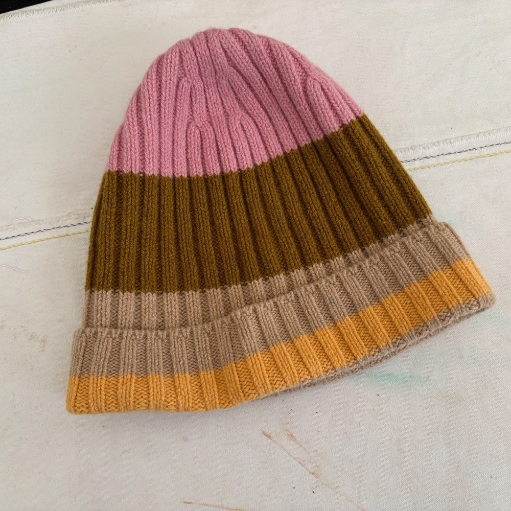 Everlane the Cashmere Beanie Tapenade, Multi Stripe
